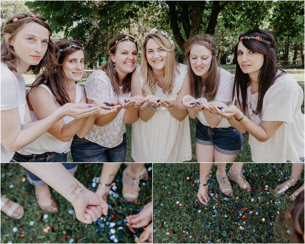 confettis - bride to be - evjf - couronnes de fleurs - photographe eure et loir