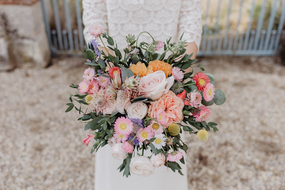 bouquet champetre - bouquet de la mariée - grange de renneville - mariage champetre en normandie - photographe mariage eure