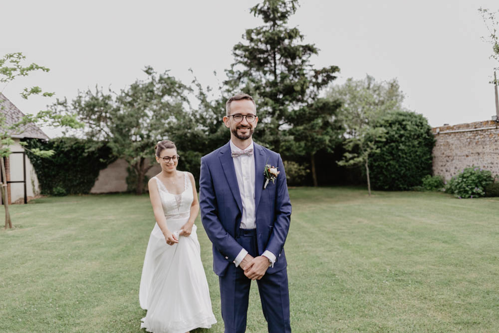 premier regard - mariage champetre - photographe mariage eure et loir - yvelines - instant decouverte des maries