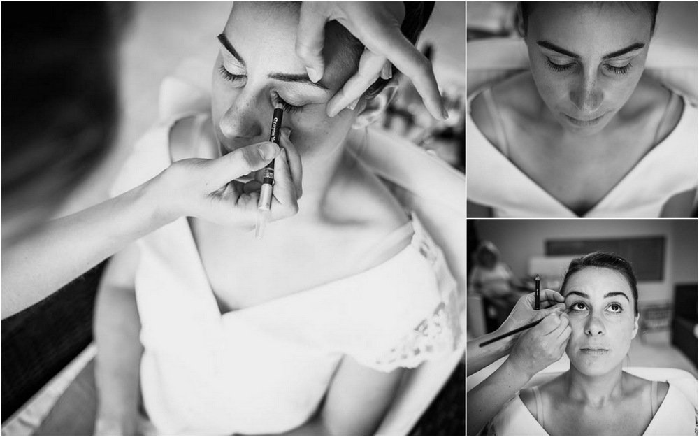 crayon noir - maquillage de la mariee - preparatifs - mariage champetre - noir et blanc - photographe mariage - eure et loir - photographe mariage eure