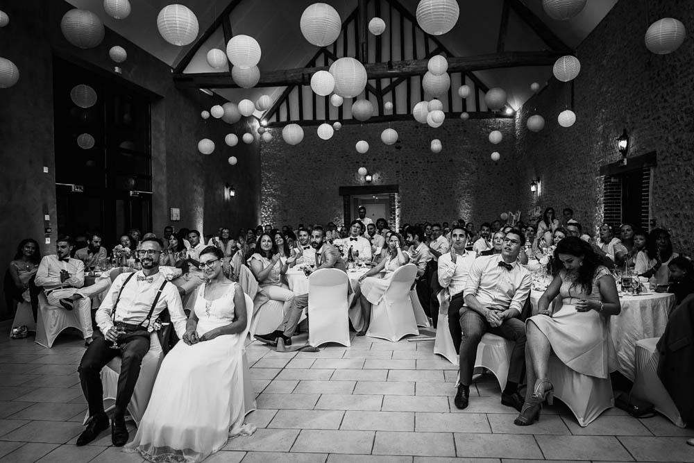 noir et blanc - soiree de mariage - animation retroprojecteur - diaporama - photographe mariage yvelines - eure et loir