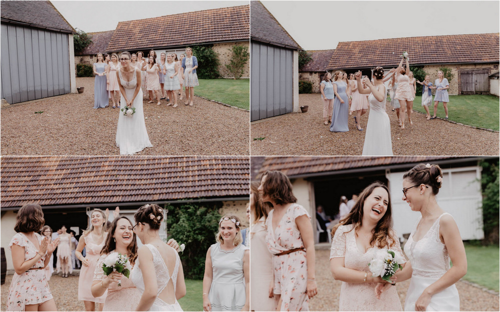champetre - lancer de bouquet - pivoines - photographe mariage eure et loir - chartres - perche