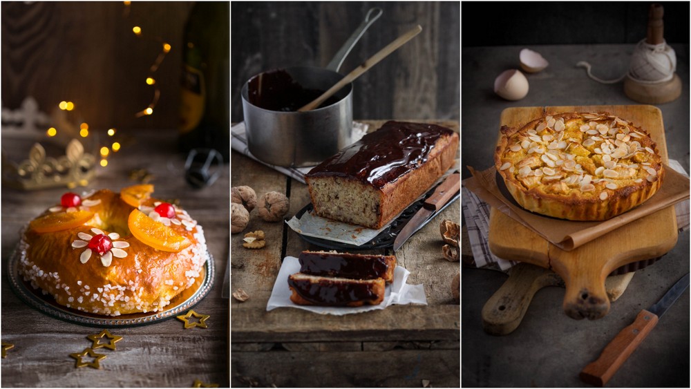 brioche de noel - cake au chocolat - tarte aux pommes normande - rustique - mise en ecène photographique - eure et loir photographe - chartres - verneuil sur avre - evreux